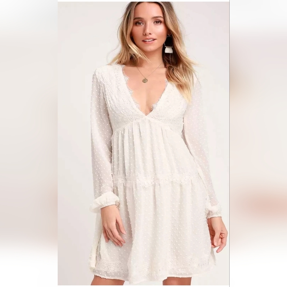 Lulus #XL Elegant White Lace Dress